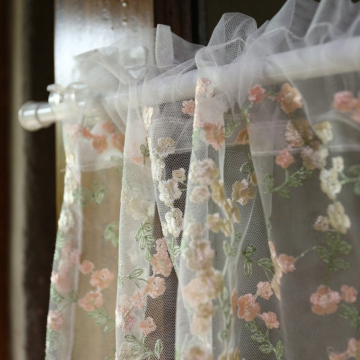 Sweet Floral Lace Cabinet Curtain