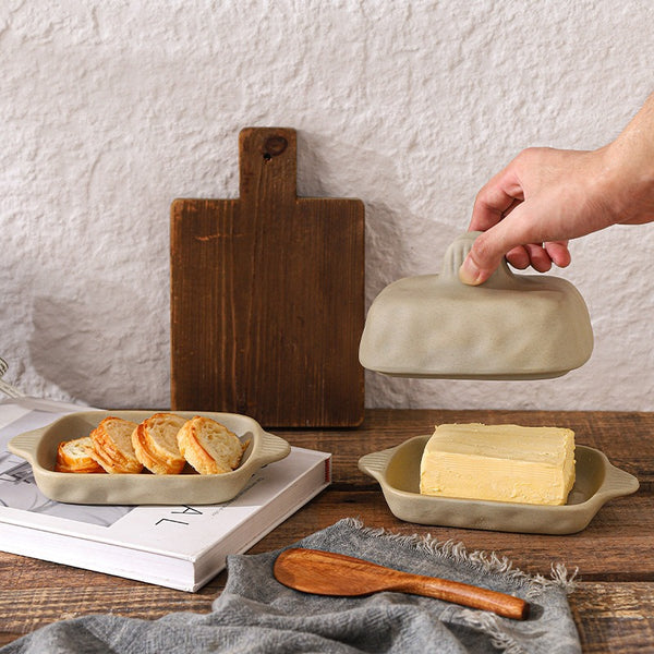 Earthy Ceramic Butter Keeper Set