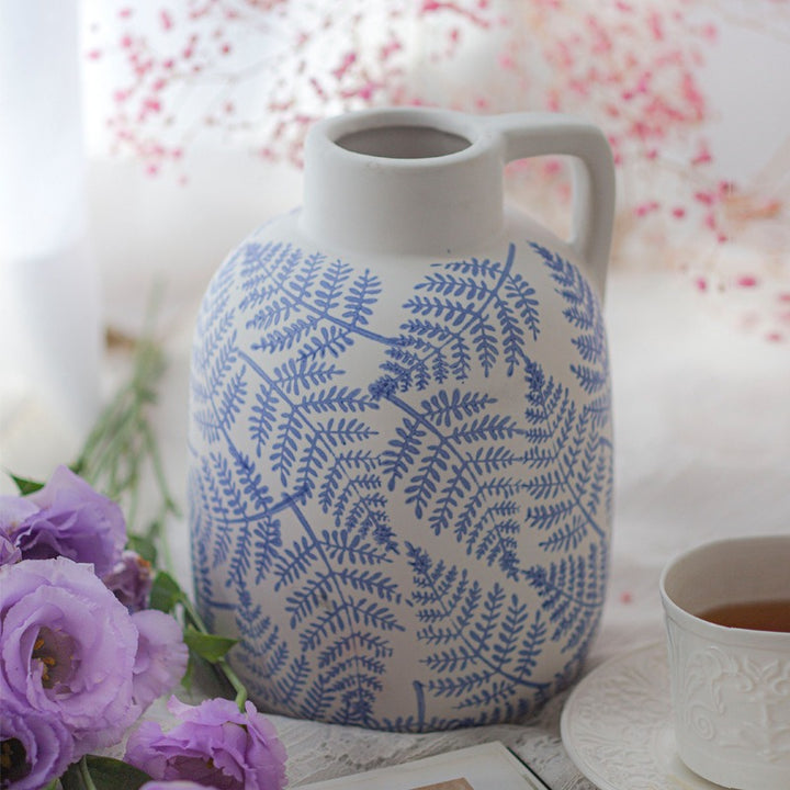 Blue Leave Ceramic Vase Collection