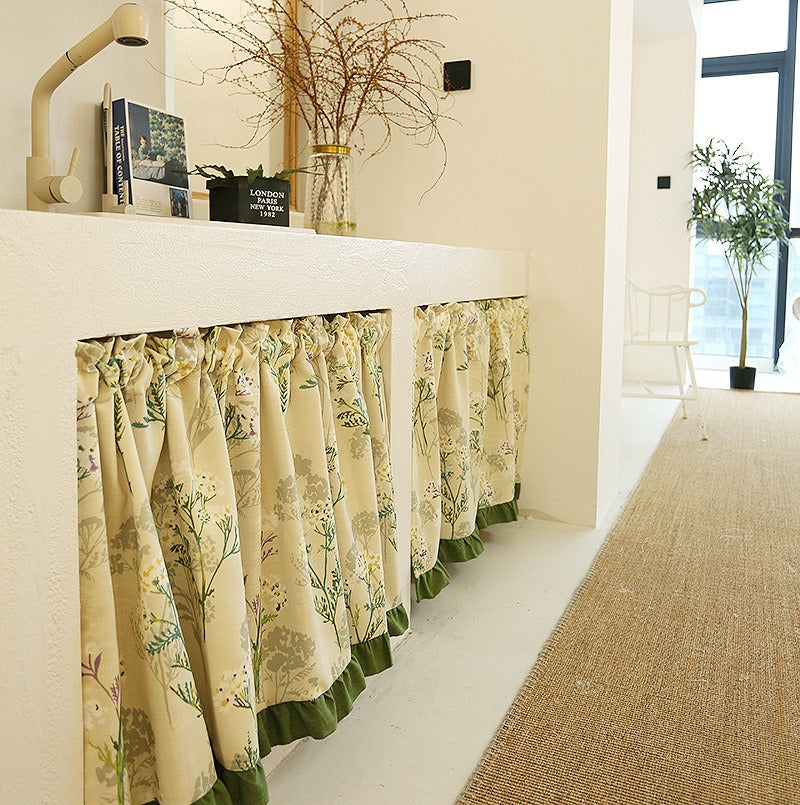 Green Garden Cabinet Curtain