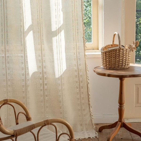Light Filter Lattice Tassel Curtain
