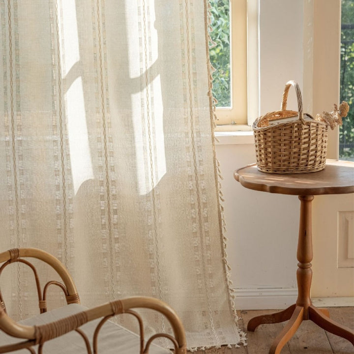 Light Filter Lattice Tassel Curtain