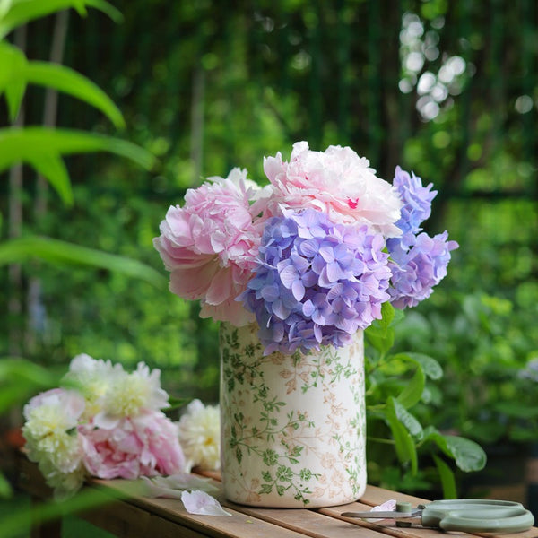 Green Garden Ceramic Vase