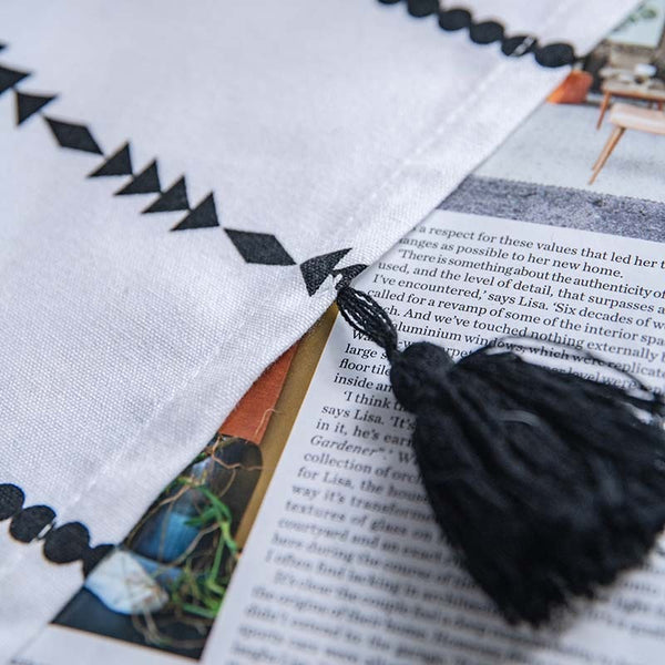 Boho Style Black and White Curtain