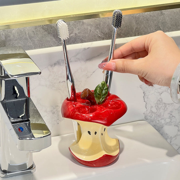 Fun Apple Core Toothbrush Holder