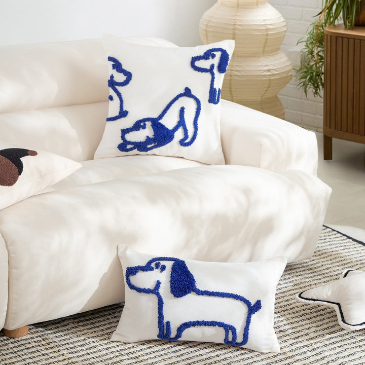 Blue Puppy Line Cushion Collection