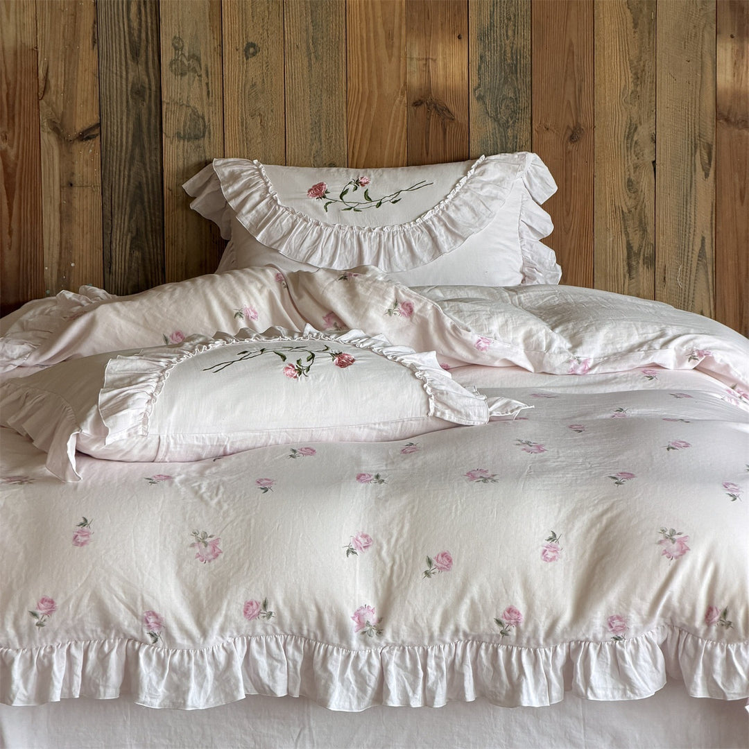 Rose Letter Muslin Bedding Set