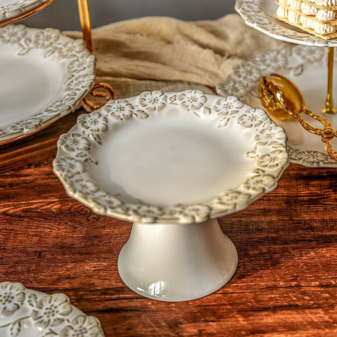 Antique Blossom Embossed Cake Stand