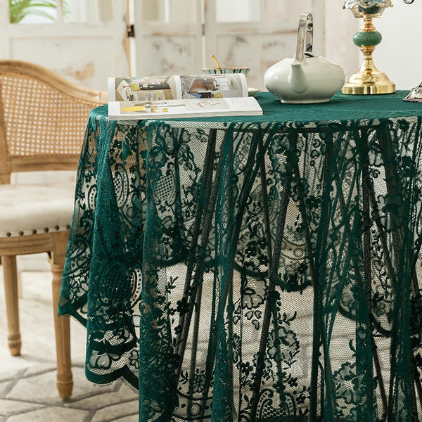 Moss Adventure Lace Round Table Cloth