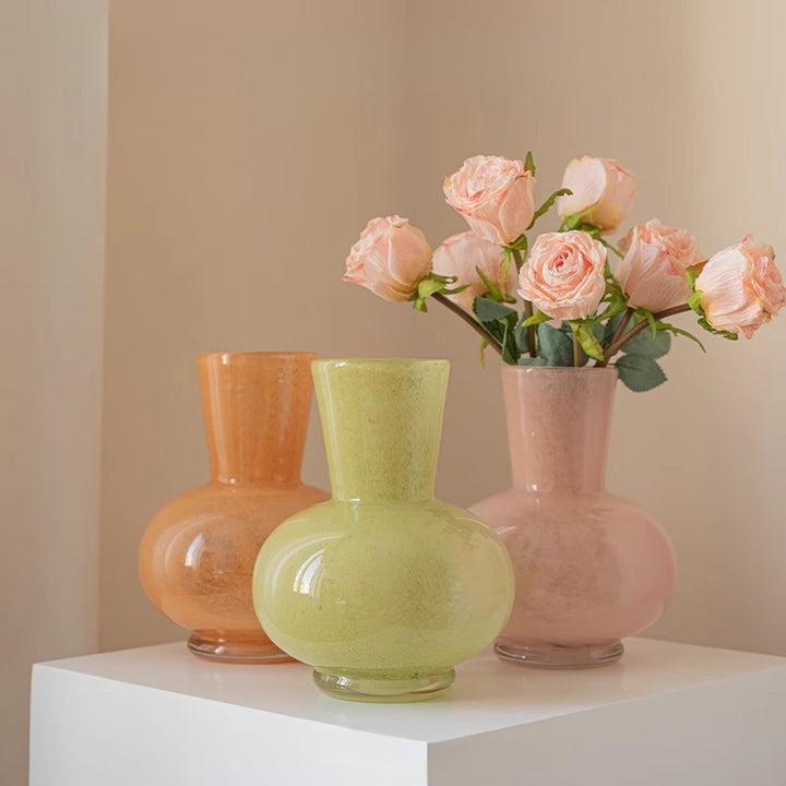 Long Neck Pastel Glass Vase Collection