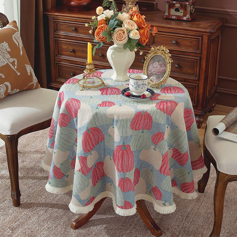 Pumpkin Art Round Tablecloth