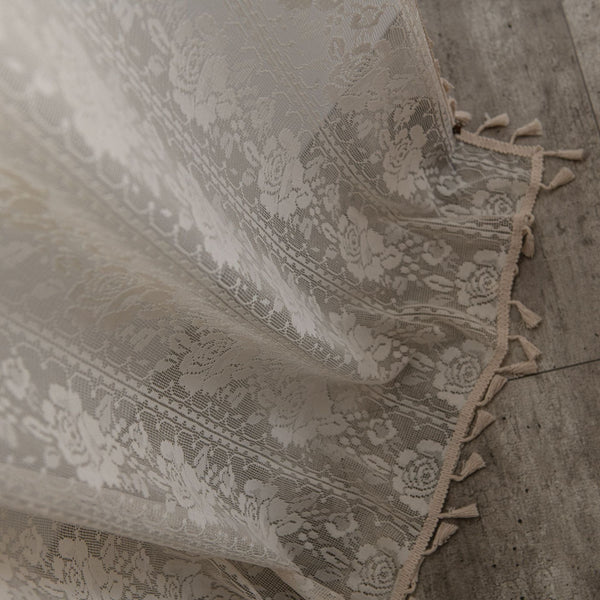 Rose Lace Tassel Curtain