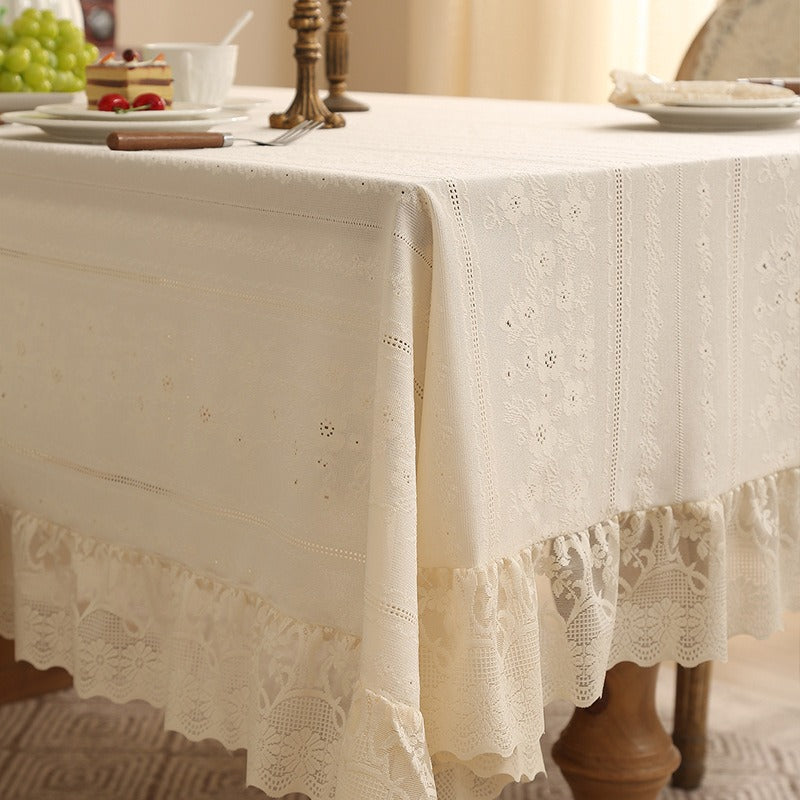 Chateau Lace Ruffle Tablecloth