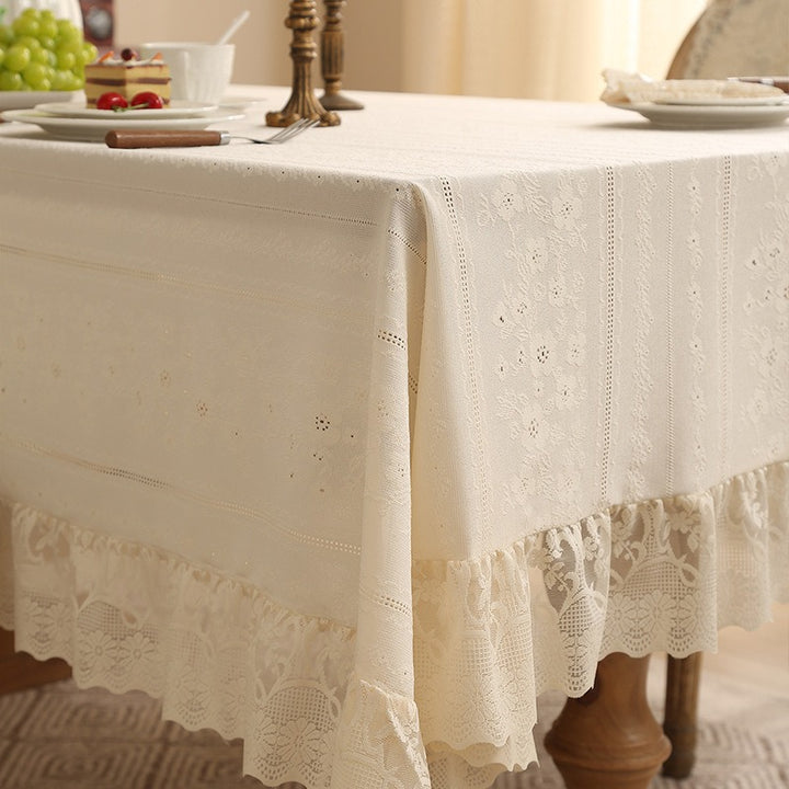 Chateau Lace Ruffle Tablecloth