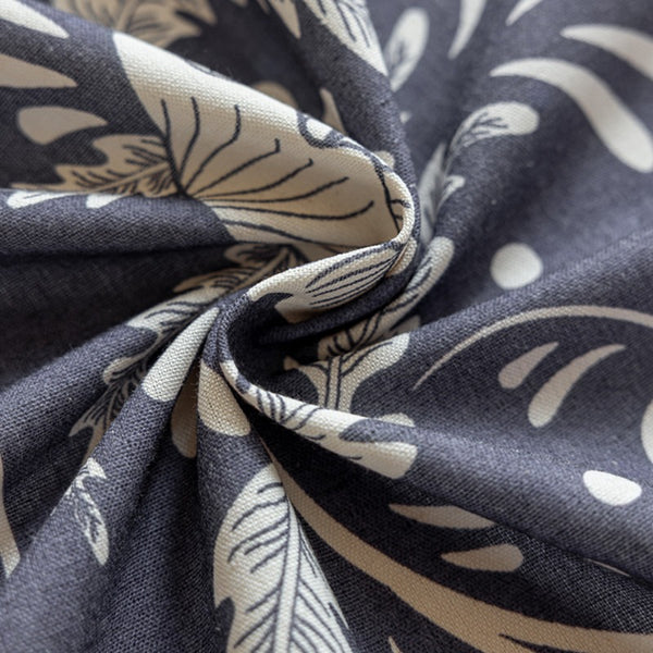 Blue Whirl Floral Curtain