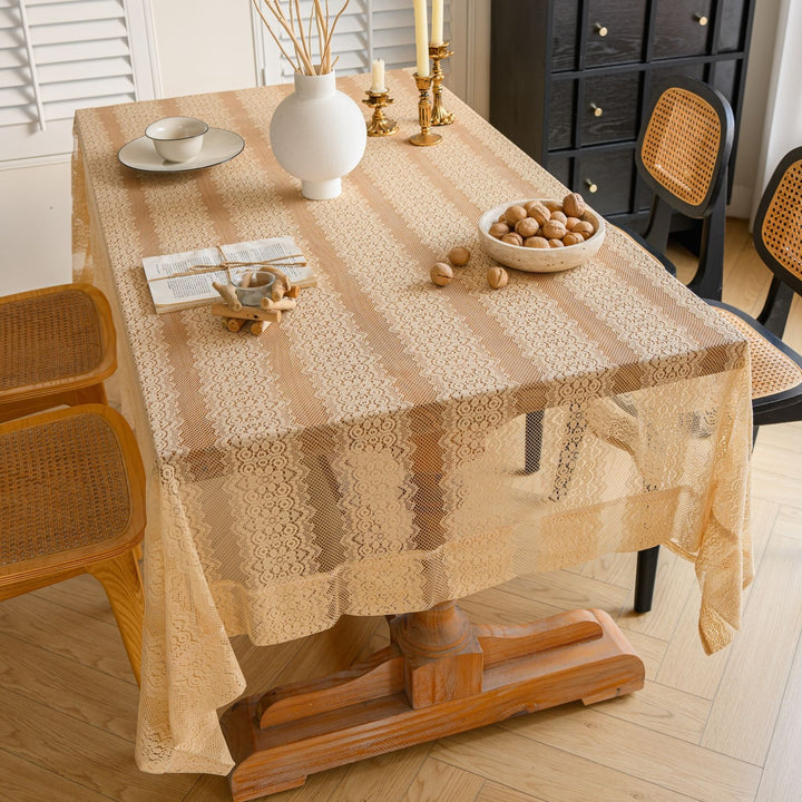 Retro Stripe Lace Tablecloth