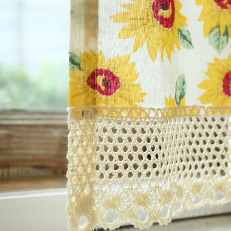 Sunflowers Yellow Cabinet Curtain