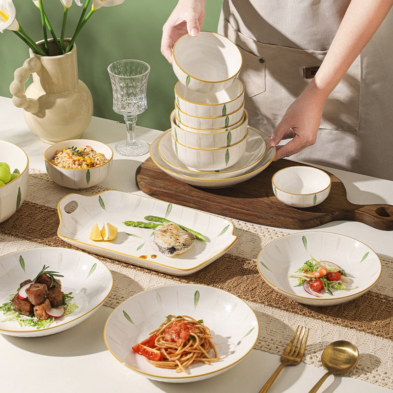 Spring Leaves Dinnerware Set