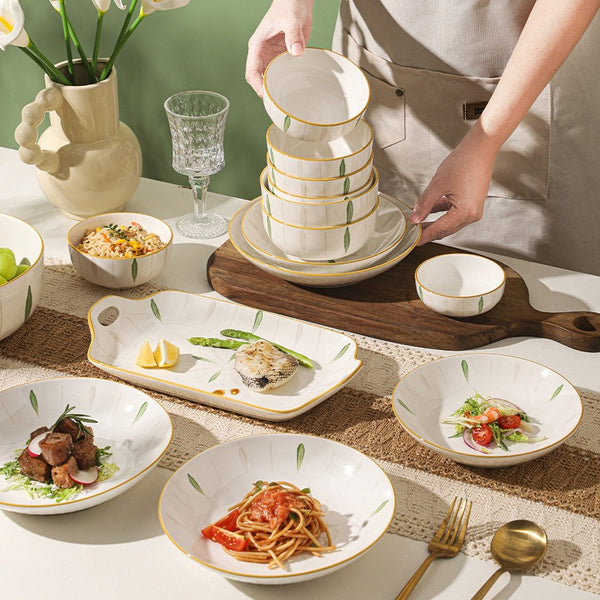 Spring Leaves Dinnerware Set