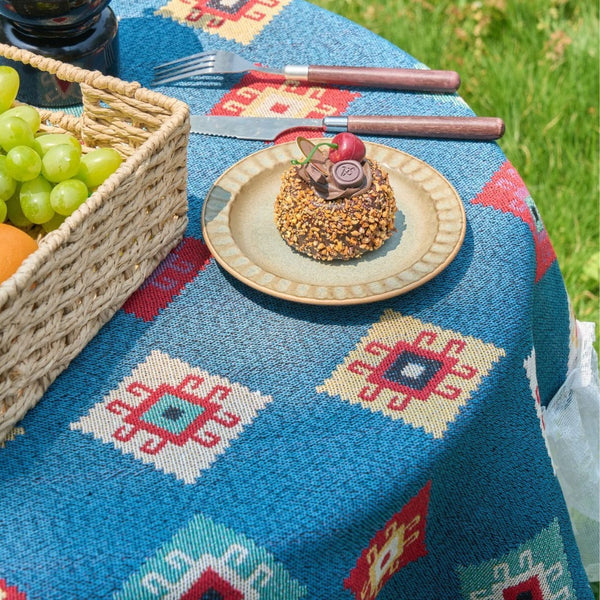 Blue Patchwork Table Cloth