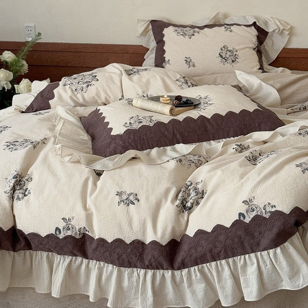 Chocolate Rose Bedding Set