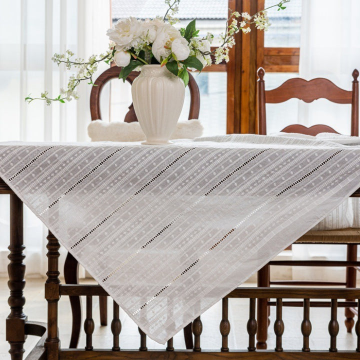 Cottage Sunlit Openwork Tablecloth