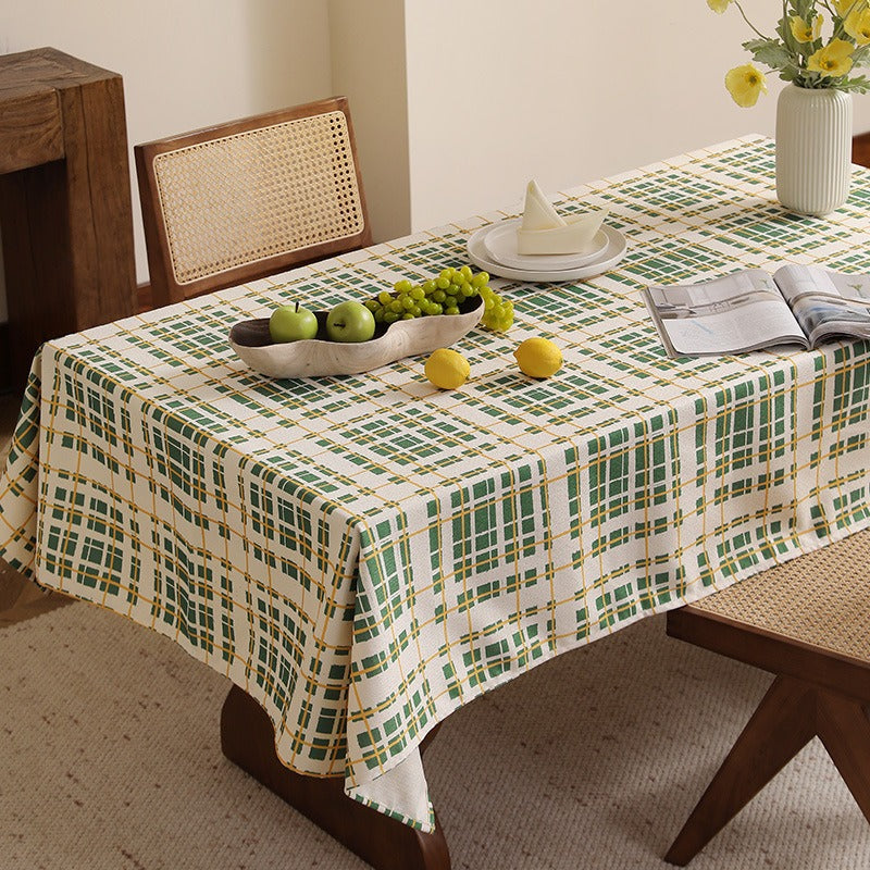 Lime Plaid Tablecloth