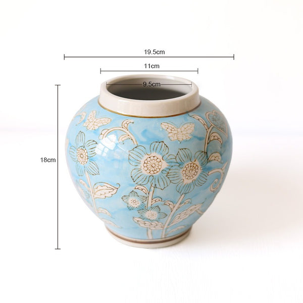 Blue Garden Ceramic Vase