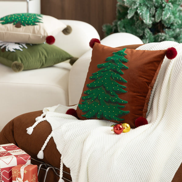 Xmas Tree Square Cushion