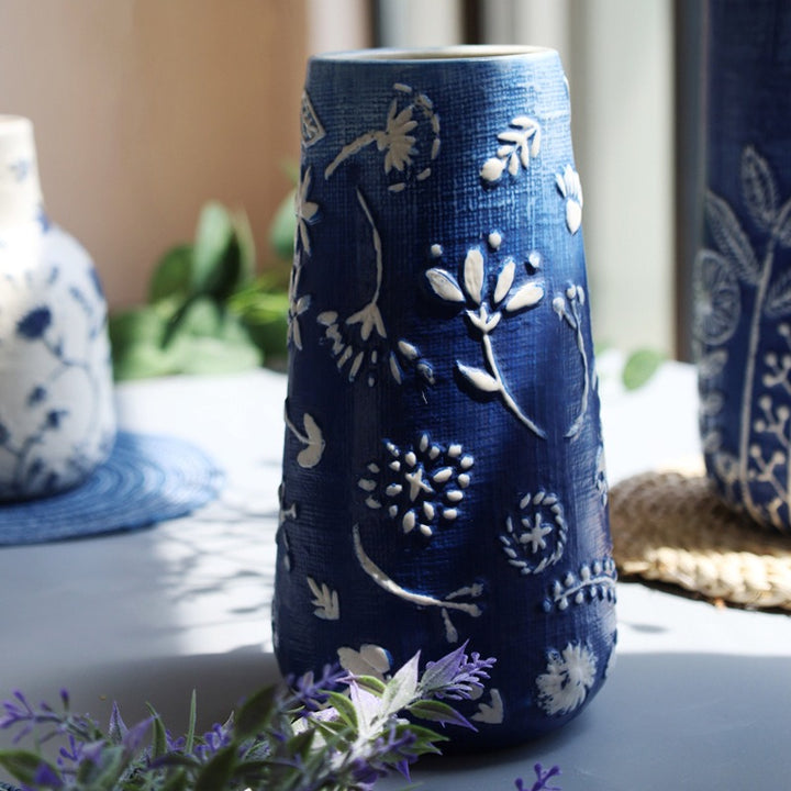 Blue Ceramic Vase Collection