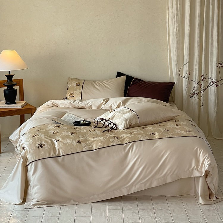 Vintage Floral Embroidery Bedding Set