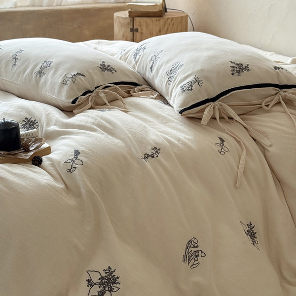 Herb Embroidery Bedding Set