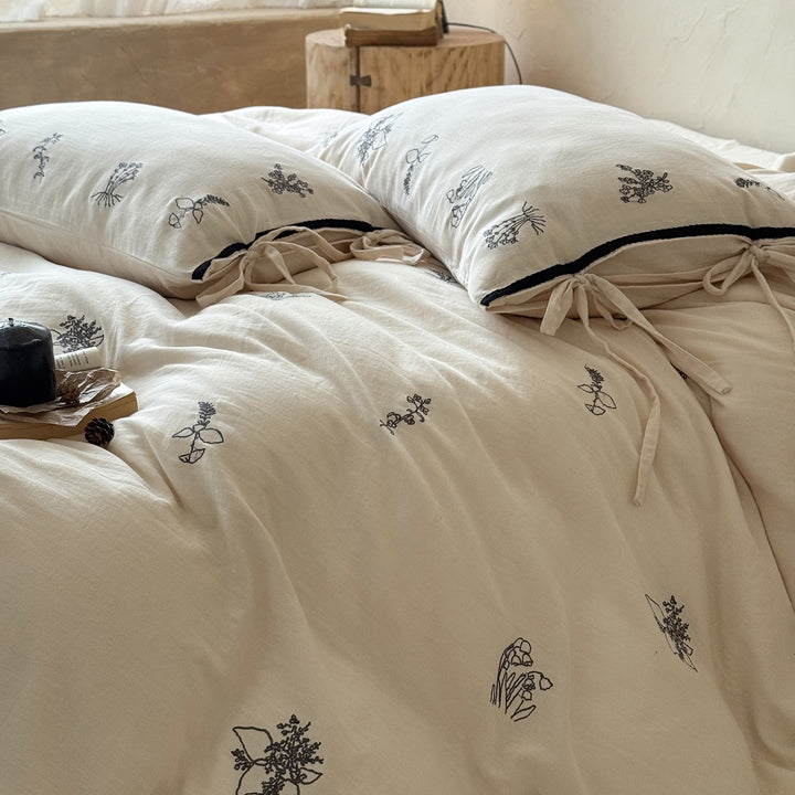 Herb Embroidery Bedding Set
