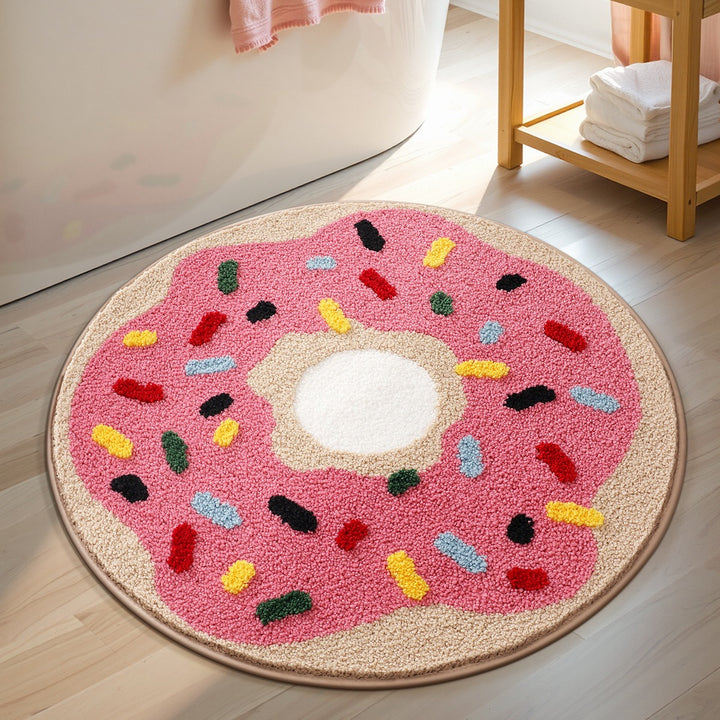 Strawberry Frosted Doughnut Bath Mat