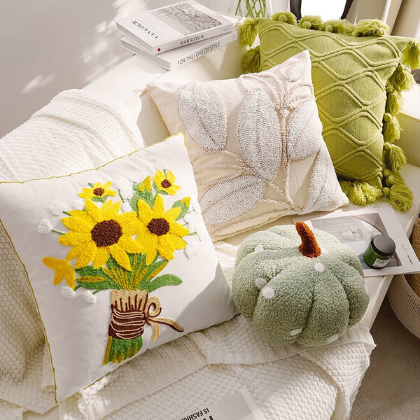 Bright Garden Embroidery Cushion