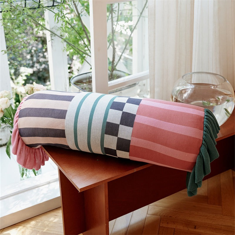 Playful Patchwork Bolster Cushion