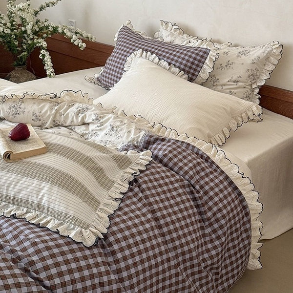 Lavender Cotton Linen Bedding Set