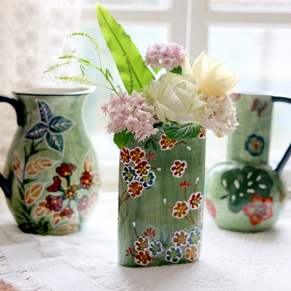 Fiesta Ceramic Pitcher Vase