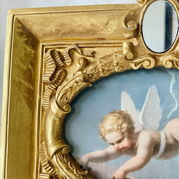 Vintage Gold Mini Mirror Top Frame