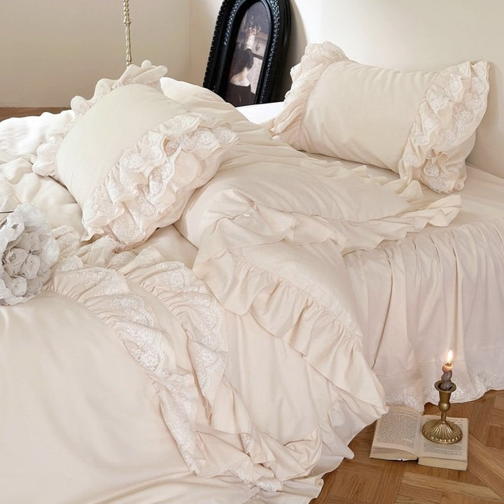 Jasmine Cream Ruffle Bedding Set