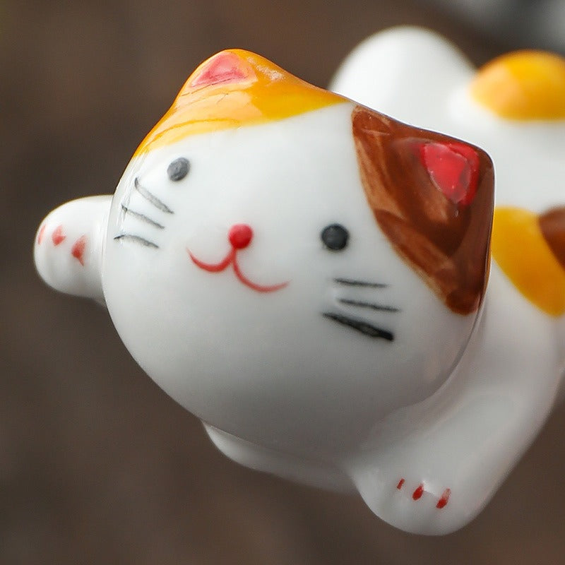 Lucky Kitty Chopsticks Holder Set
