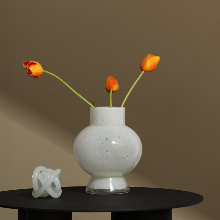 Graceful White  Glass Vase