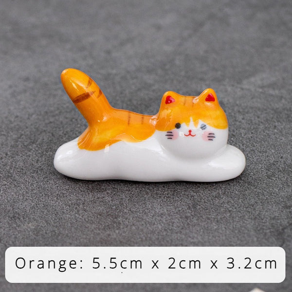 Sunbathing Cat Chopstick Holder Set