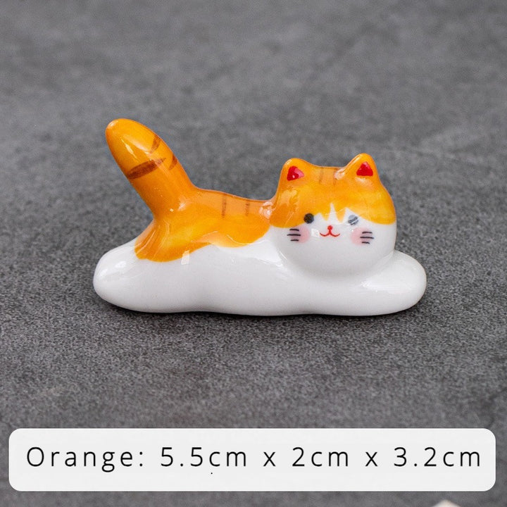 Sunbathing Cat Chopstick Holder Set