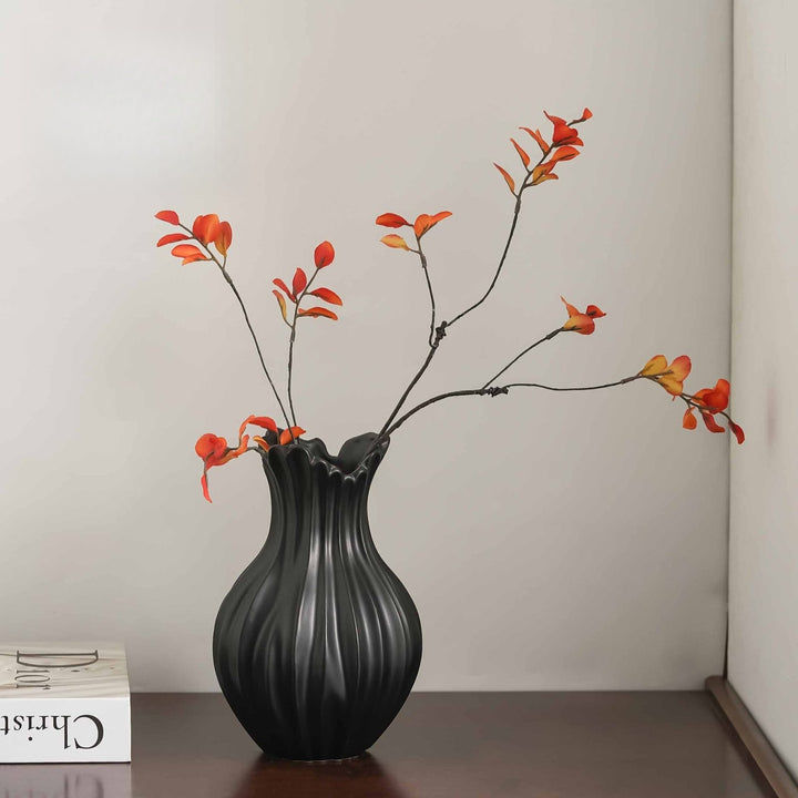 Ruffle Pleat Ceramic Vase