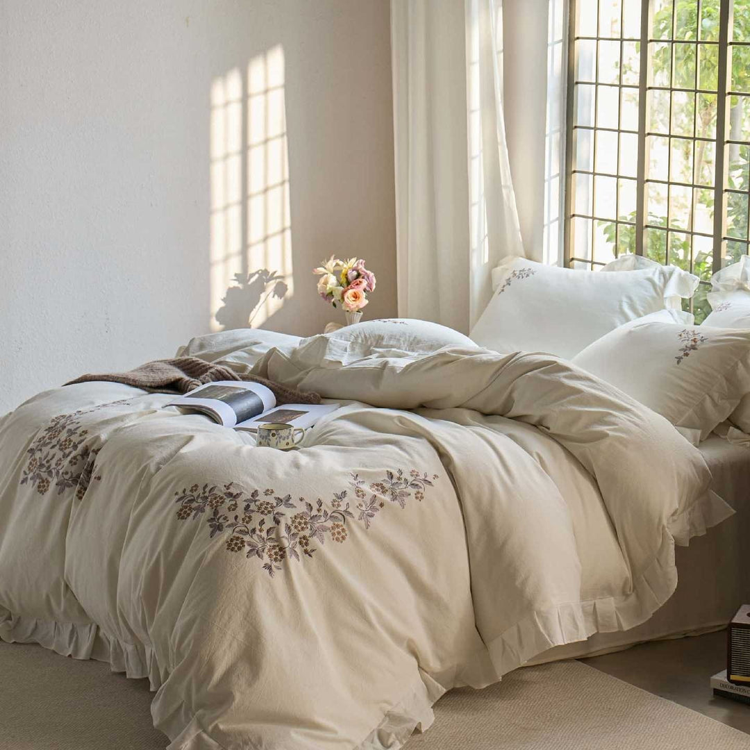 Princess Floral Cotton Linen Bedding Set