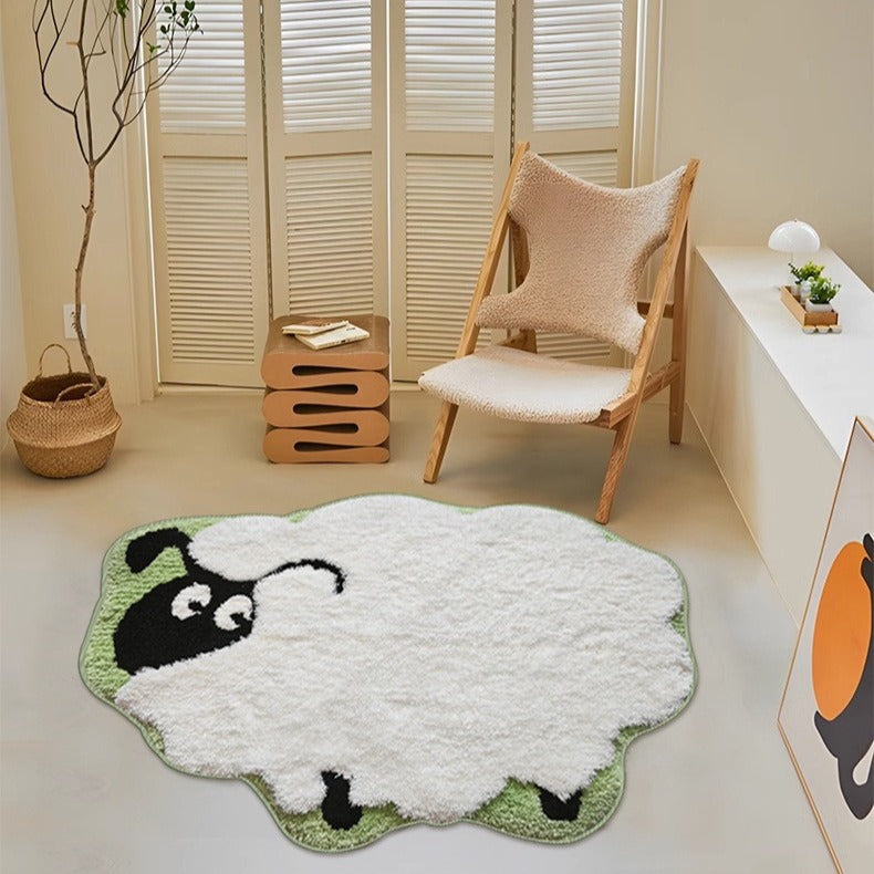 Fluffy Lamb Rug in a kids' room