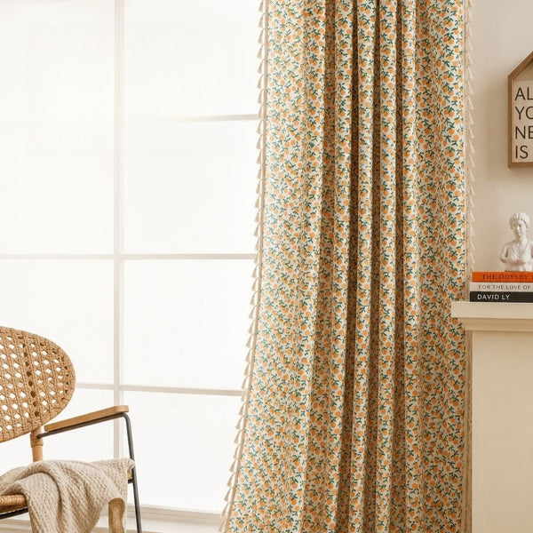 Orange Fun Tassel Curtain