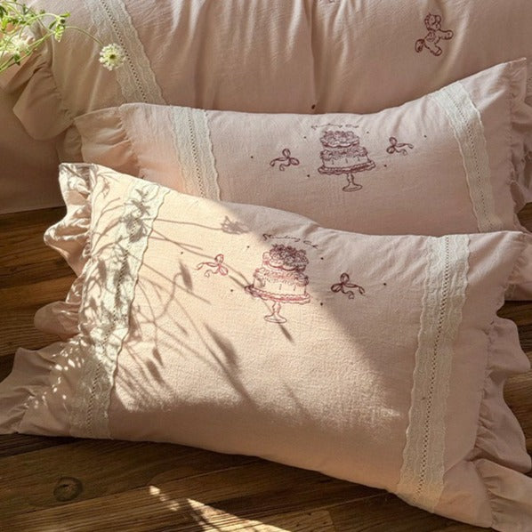 Romantic Heart Cotton Linen Bedding Set