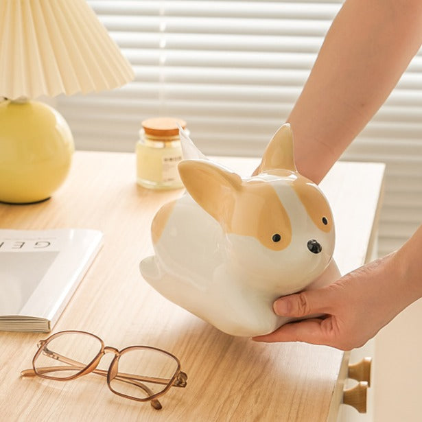 Corgi Puppy Tissue Box
